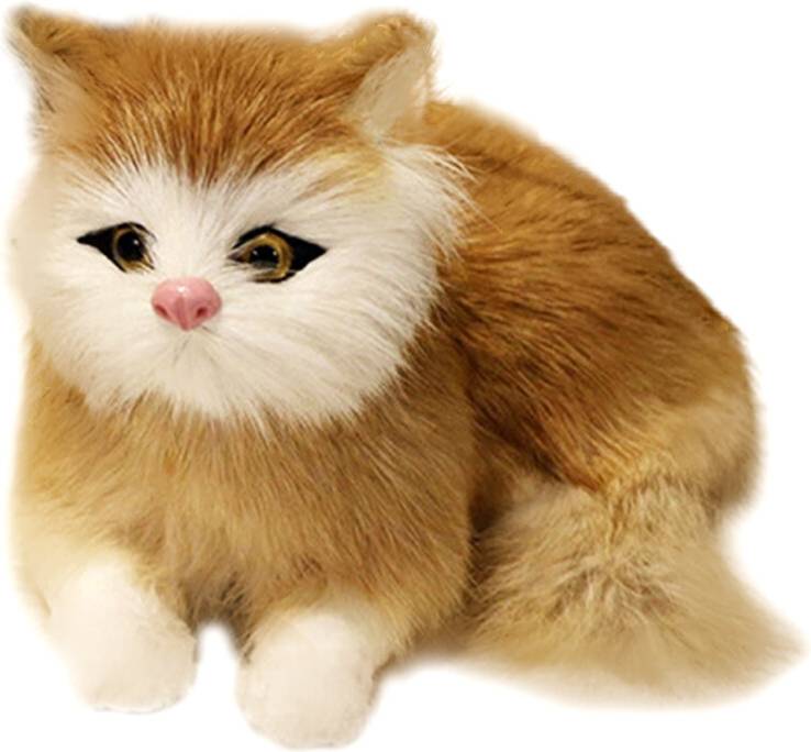 Simulation Kitten Plush Realistic Statue
