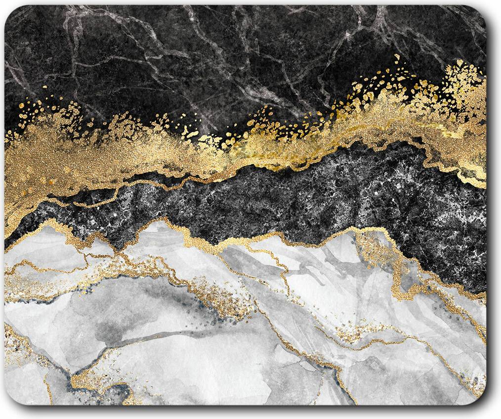 Destination Vinyl Marble Gold Stone Computer Mouse Mat