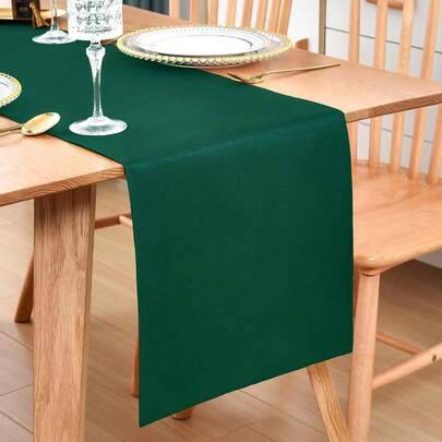 Shein Elegant Table Runner Polyester Rectangular Tablecloth Green