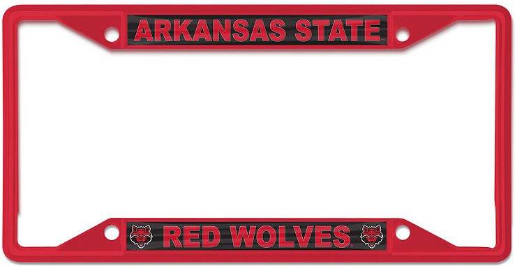 WinCraft Arkansas State Red Wolves Chrome Color License Plate Frame