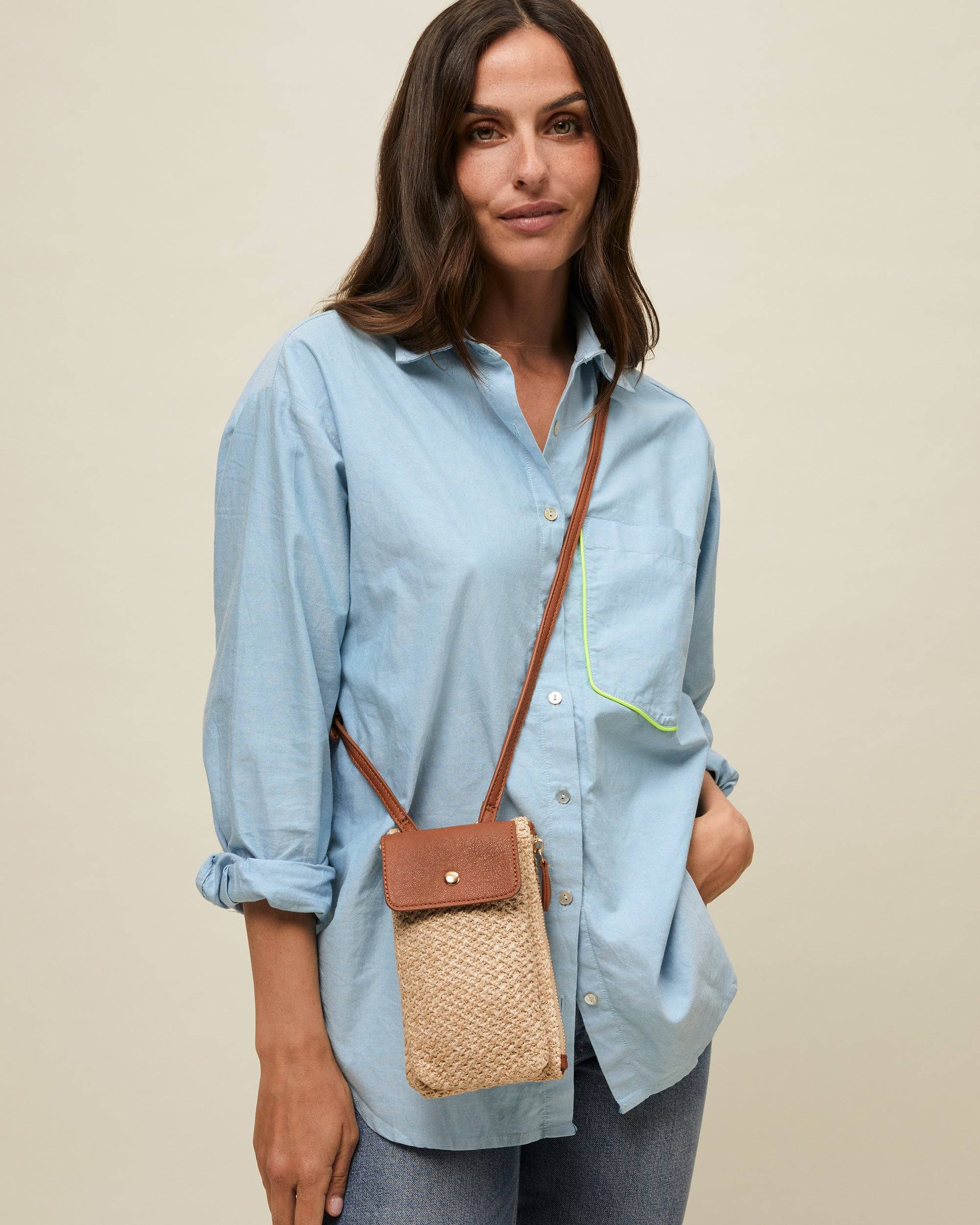 Ralens Mini Shoulder Bag Raffia Effect