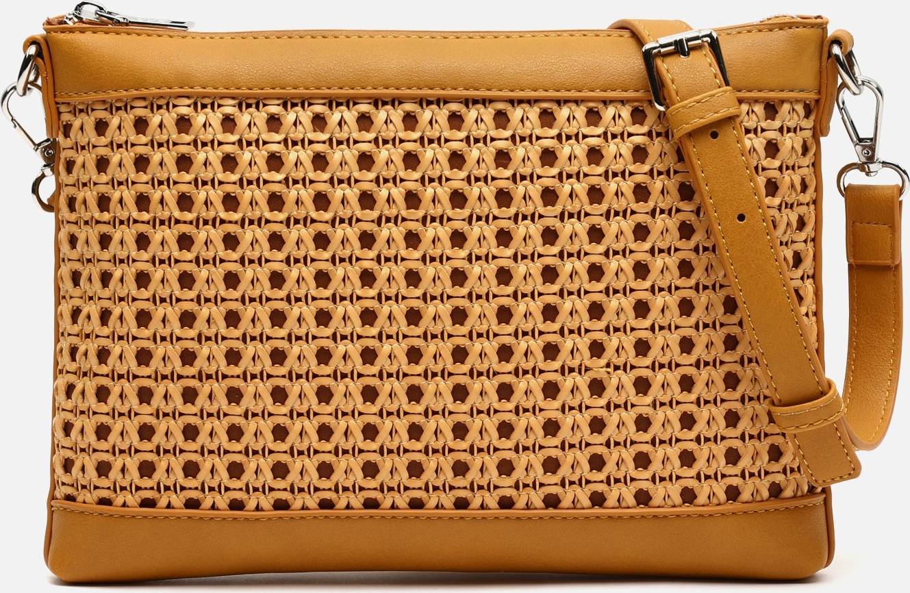 Small Raffia Effect Crossbody Bag