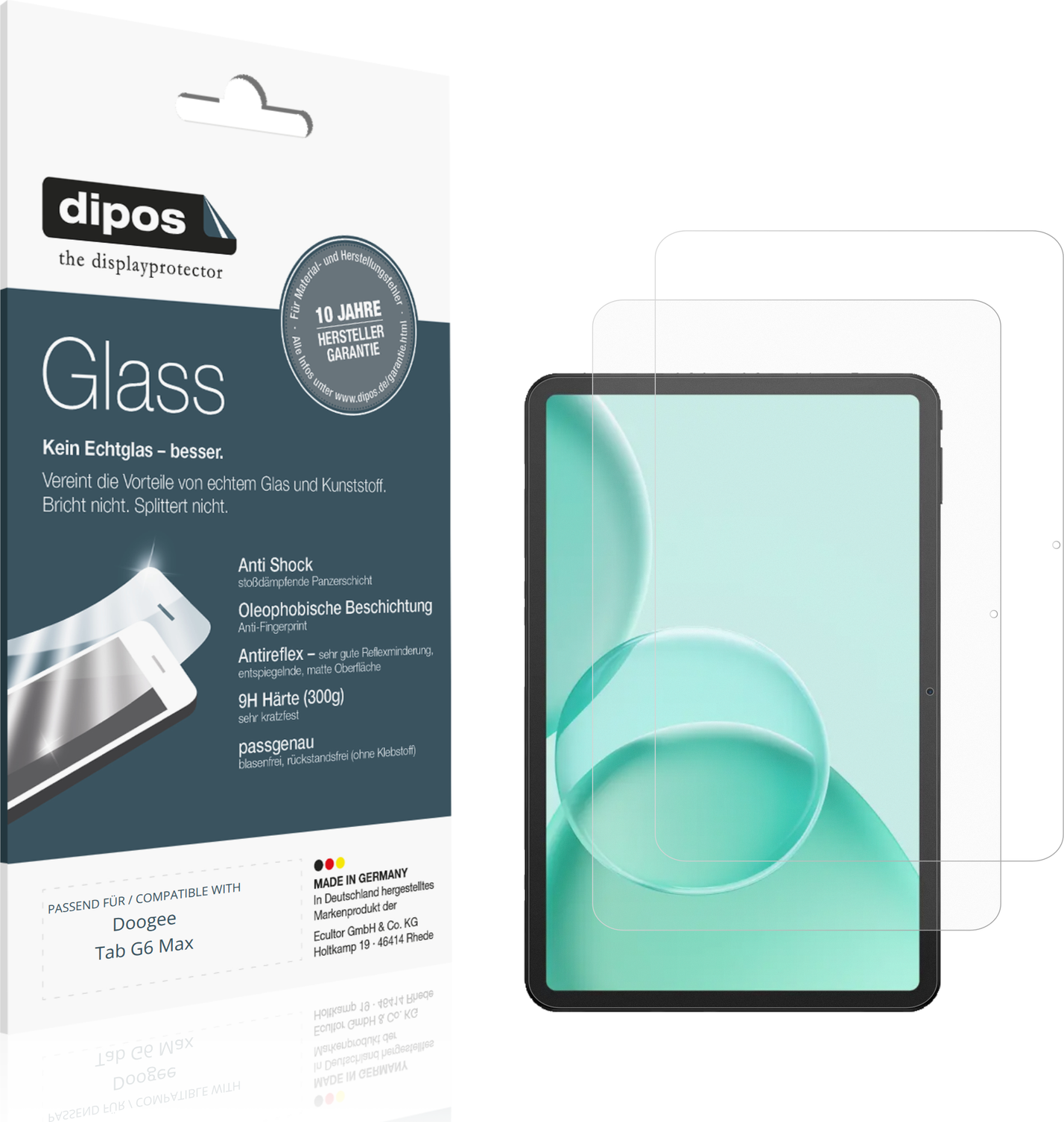 Dipos Screen Protector For Doogee Tab G6 Max Matte