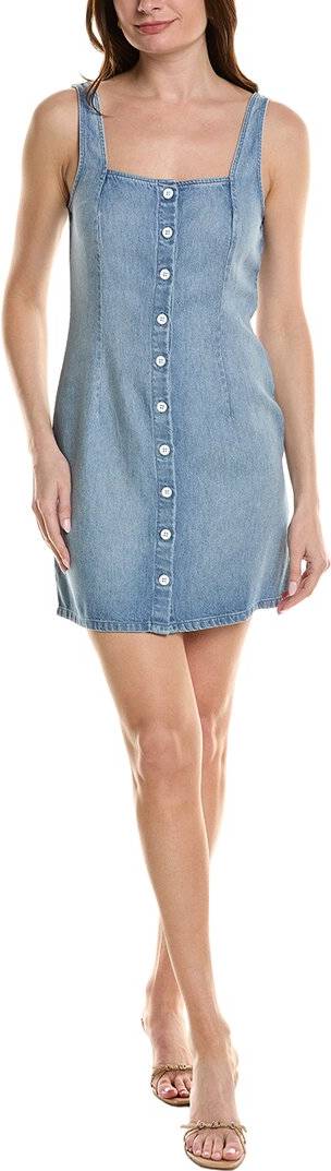Square Neck Button Front Mini Dress