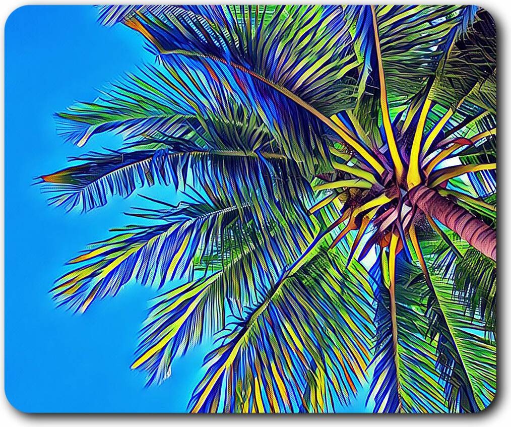 Destination Vinyl Palm Tree Tropical Computer Mouse Mat