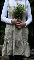 Etsy Natural Linen Ruffle Adjustable Apron Green