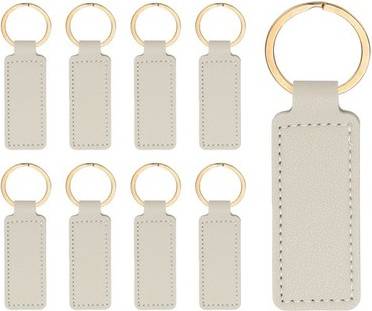 Uxcell Leather Sublimation Keychain Blanks Rectangular Grey