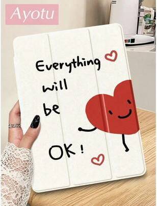 Shein Love Text Pattern Tablet Case Kindle E-Book Compatible With IPad 10th Generation