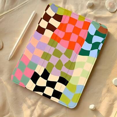 Shein Colorful Check Pattern Case For IPad Mini Air 11 Inch