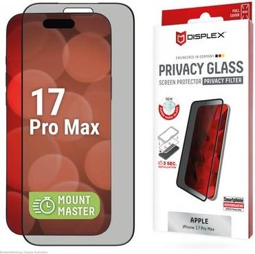 Iphone 17 pro glass Displex Privacy Glass MountMaster iPhone 17 Pro Max