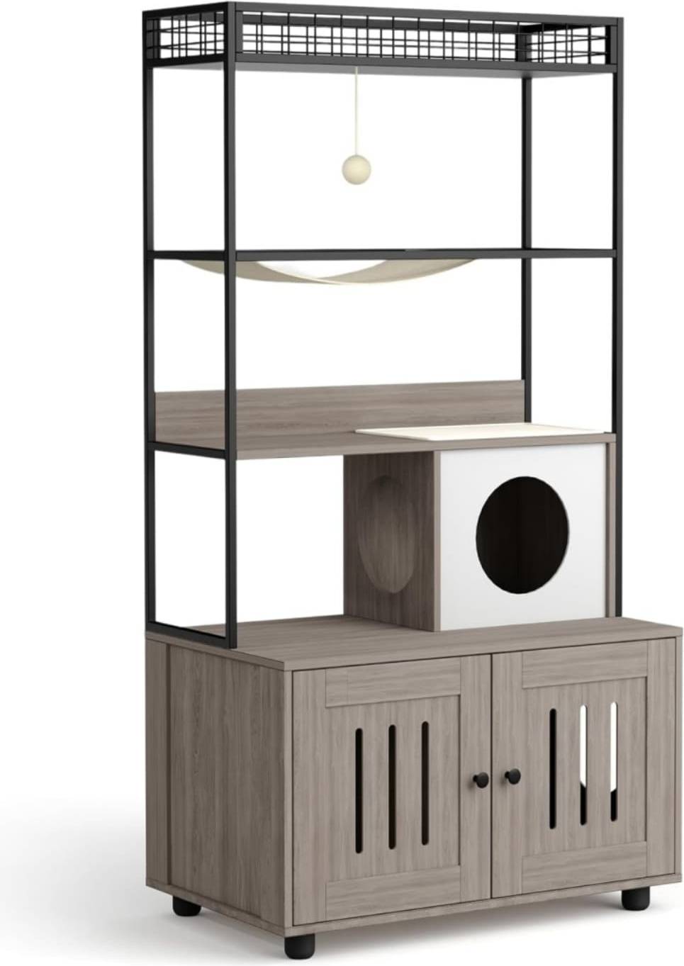 Multi-Level Hidden Cat Litter Box Enclosure
