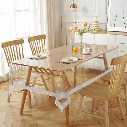Shein Waterproof Transparent Plastic Protective Mat Tablecloth Multicolor