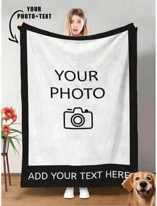 Shein Customizable Photo Blanket 9-Grid Pattern Blankets Multicolor