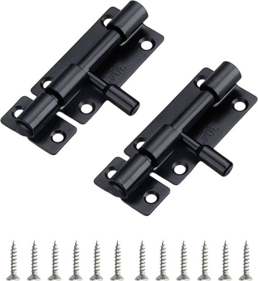 Garden gate latches 2Pcs Stainless Steel Sliding Latch Lock