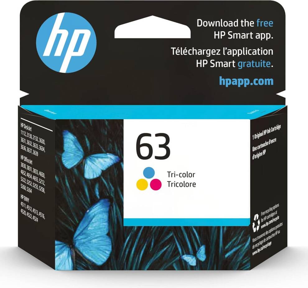 Hp deskjet 3630 ink HP 63 Tri-Color Ink Cartridge Compatible DeskJet