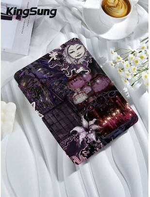 Shein Dark Color Block Pattern Tablet Case