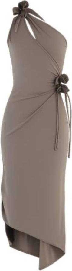 One-Shoulder Mini Dress - Brown