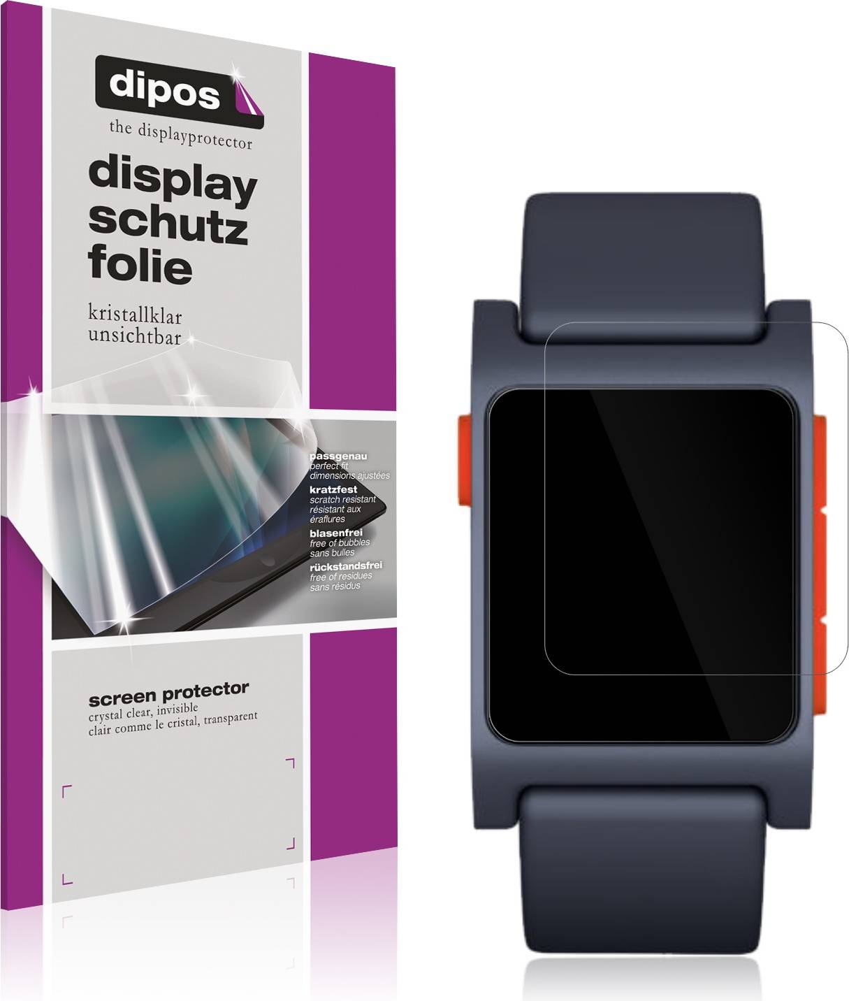 Dipos Screen Protector For Pebble 2 Crystal Clear