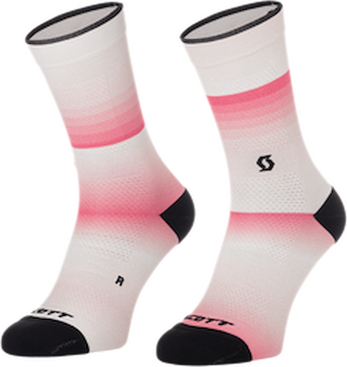 Scott Crew Gradient Stripes Cykelstrumpor - Rosa/Vit