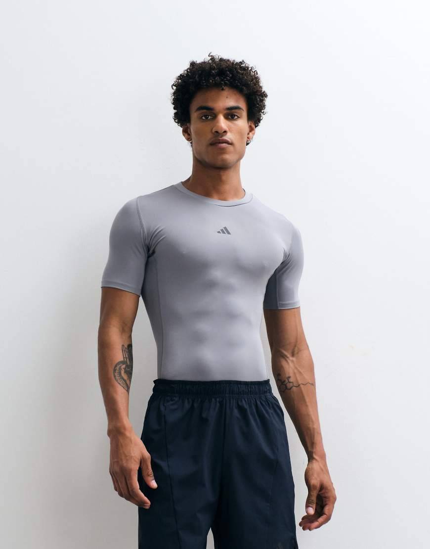 adidas Performance Techfit Compression Training Tee - Grey