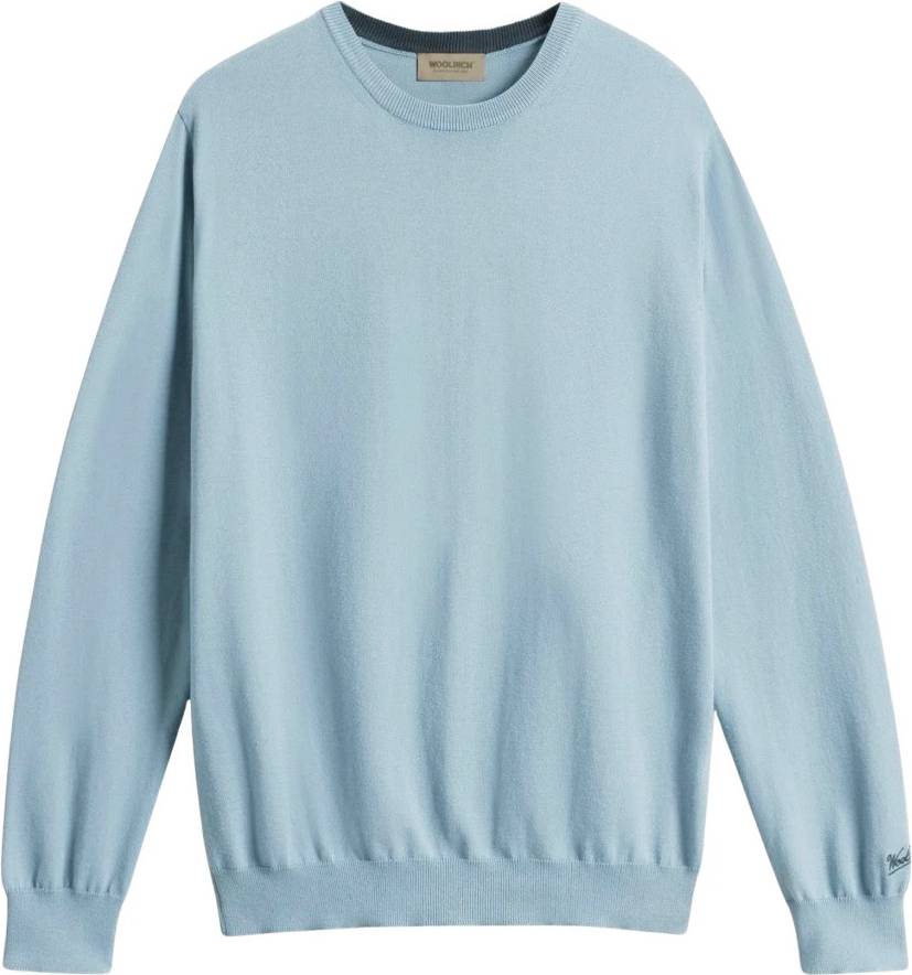 Pull Coton Col Rond Bleu