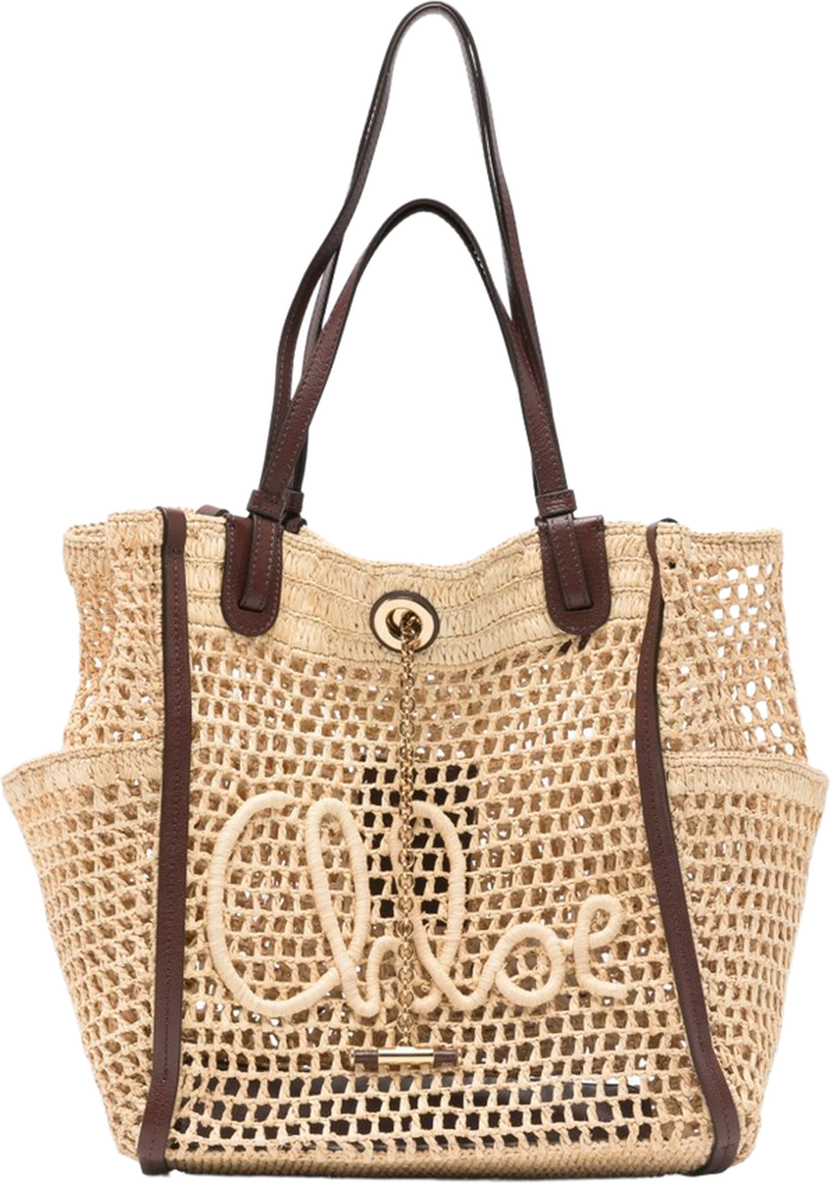 Raffia tote bag Chloé Iconic Raffia Tote Bag - Hot Sand