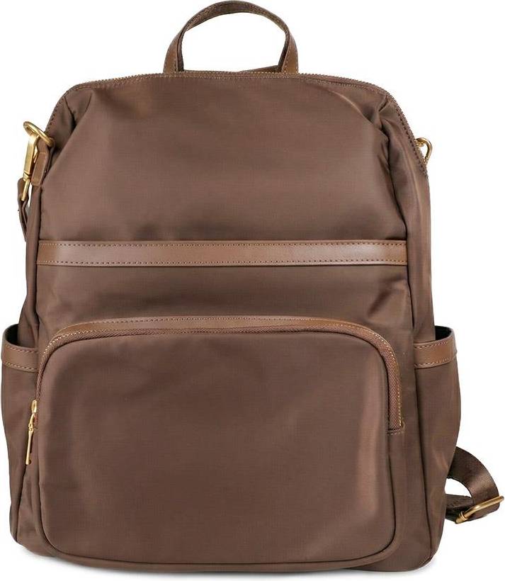 Jones Bootmaker Leather Backpack With Zip Pockets - Chocolate