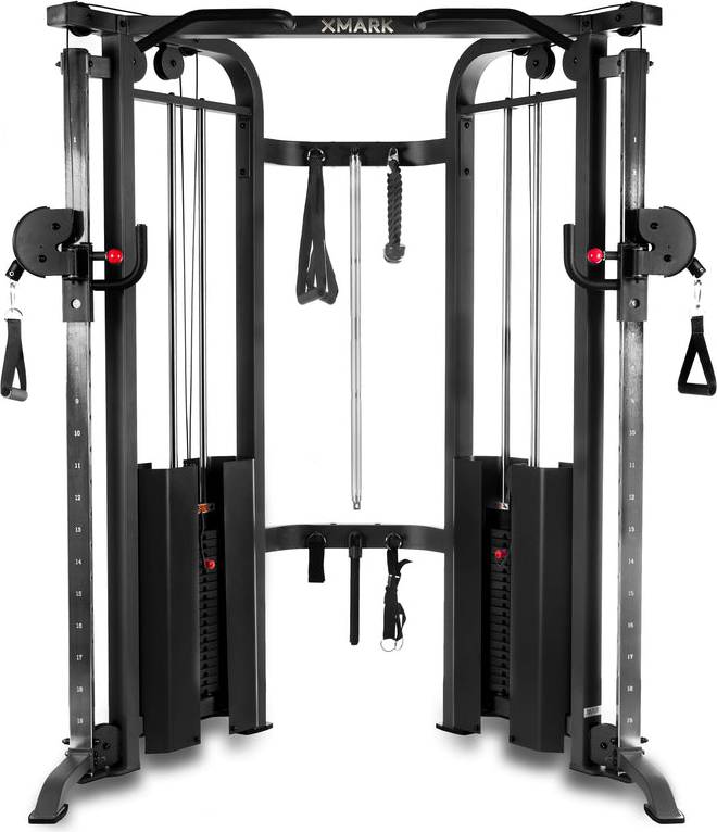 Cable machine XMark Functional Trainer Cable Machine Dual 200 lb Weight Stacks