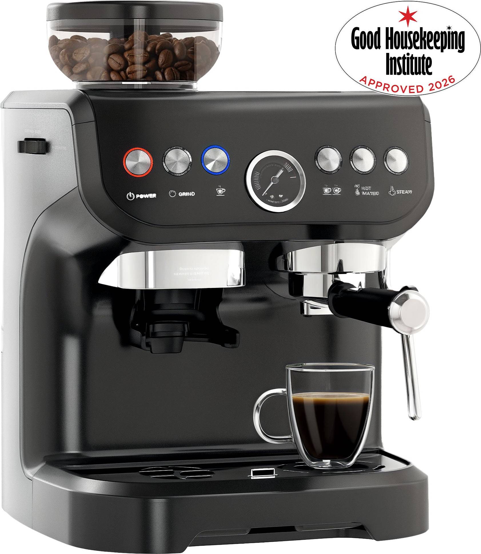 15 bar espresso machine Homcom 15 Bar Coffee Machine with Adjustable Grind