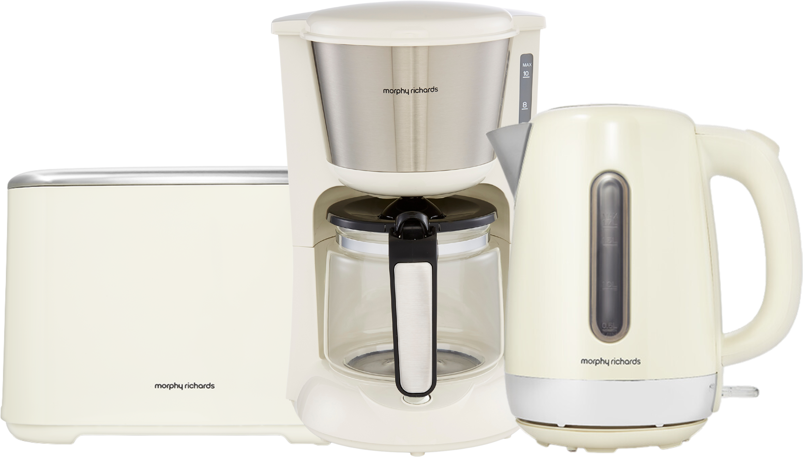 Morphy Richards Equip Cream Kettle Toaster Filter Coffee Machine Set