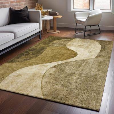 Addison Rugs Premium Washable Super Soft Abstract Glam Rug Brown