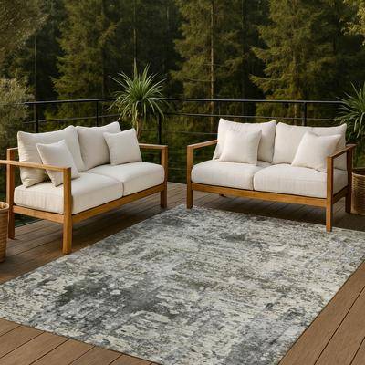 Addison Rugs Machine Washable Indoor Outdoor Modern Grayson Chantille Rug Gray