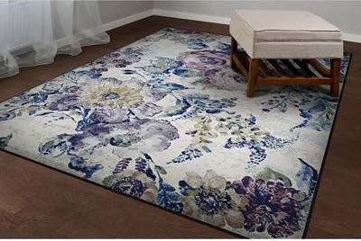 Provencal Rose Multicolor Floral Area Rug