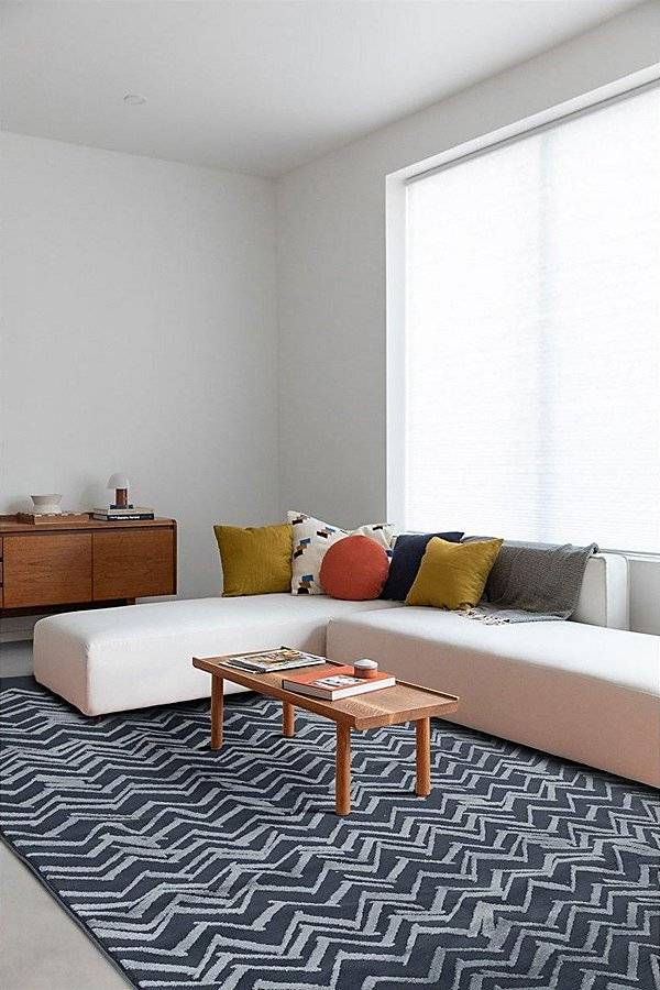 Revival Zig Washable Rug Blue