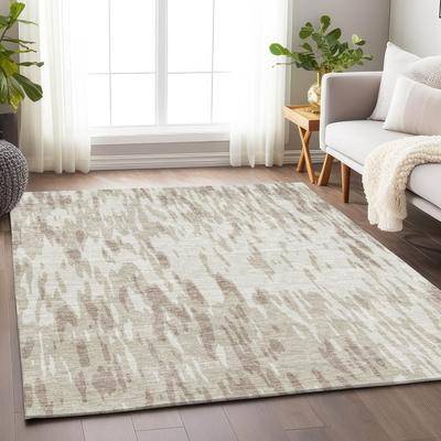 Addison Rugs Premium Washable Super Soft Abstract Mayfield Rug Beige 36x48"