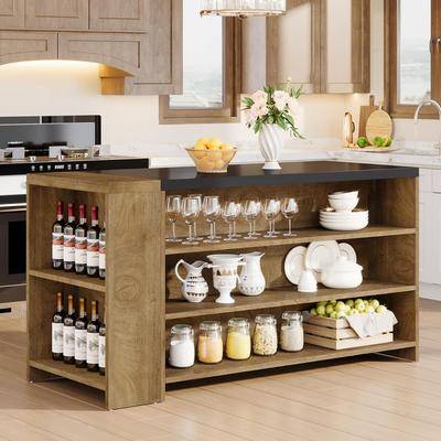 Kitchen island with storage Bluebell 55 Inch Kitchen Island with Storage