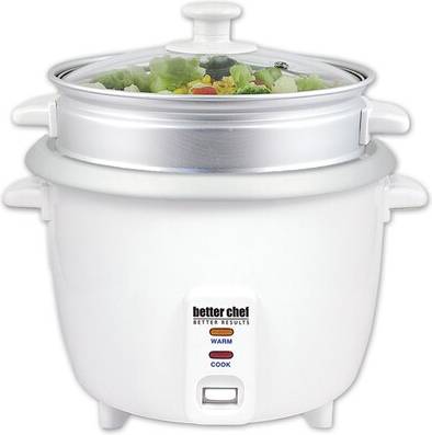 Better Chef 10 Cup Rice Cooker With Food Steamer Attachment