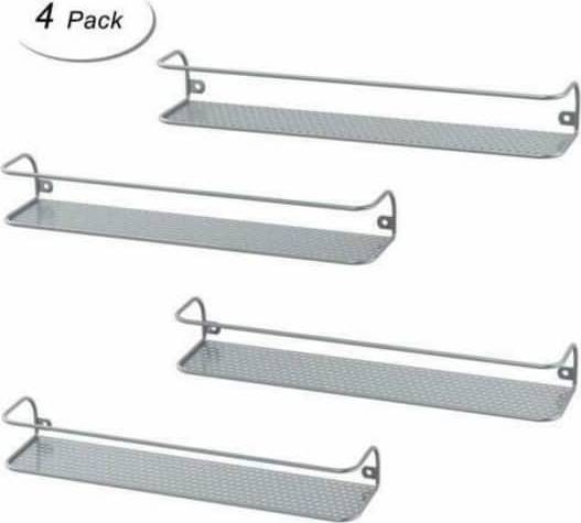 Nex Large Silver Wall-Mounted Spice Racks 4ct