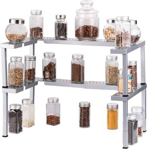 Nex Spicy Shelf Patented Stackable Organizer Adjustable Spice Rack