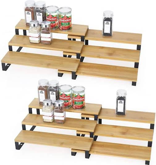 Nex Natural 3-Tier Expandable Step Spice Rack