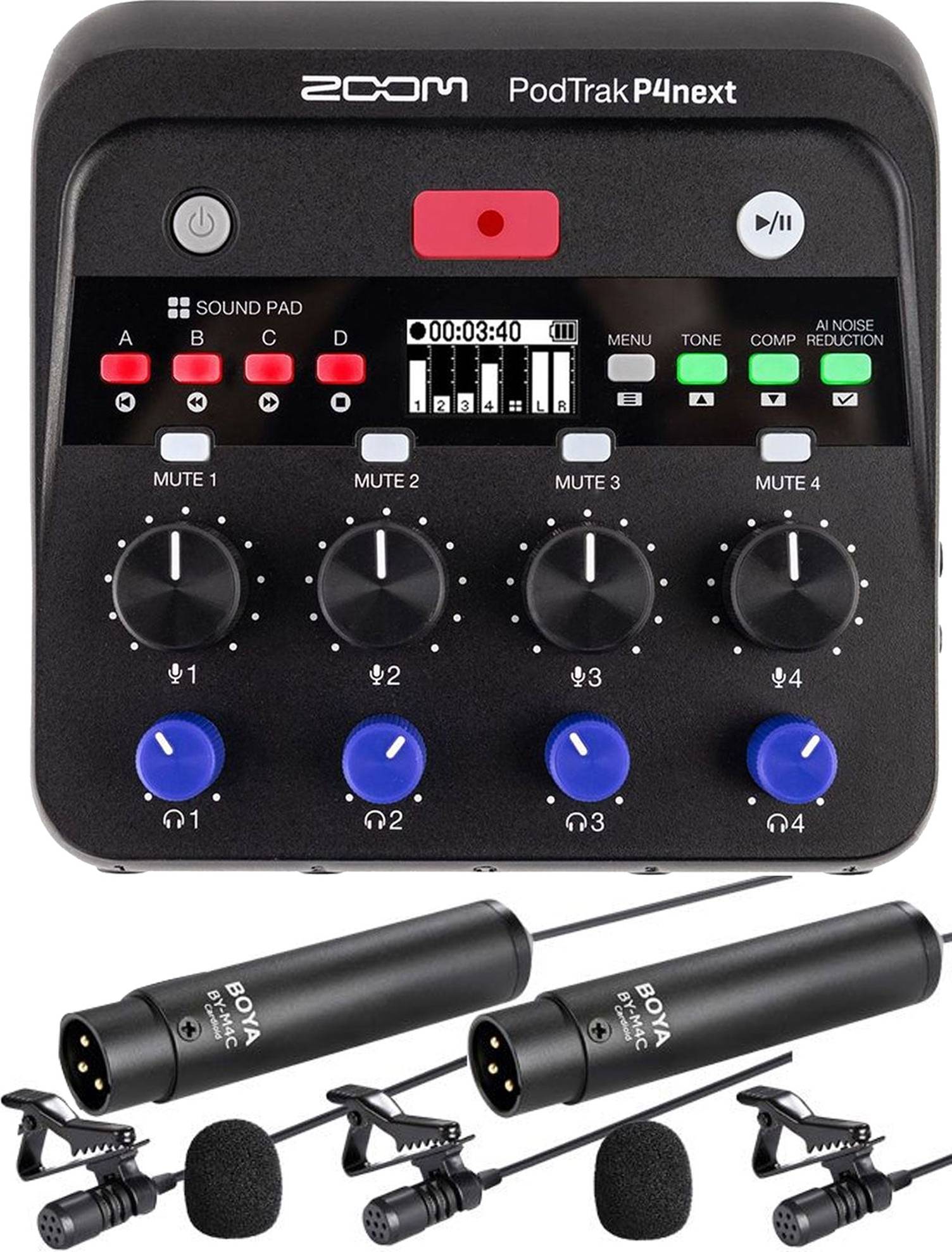 Portable recorder Zoom PodTrak P4next Portable Multitrack Podcast Recorder