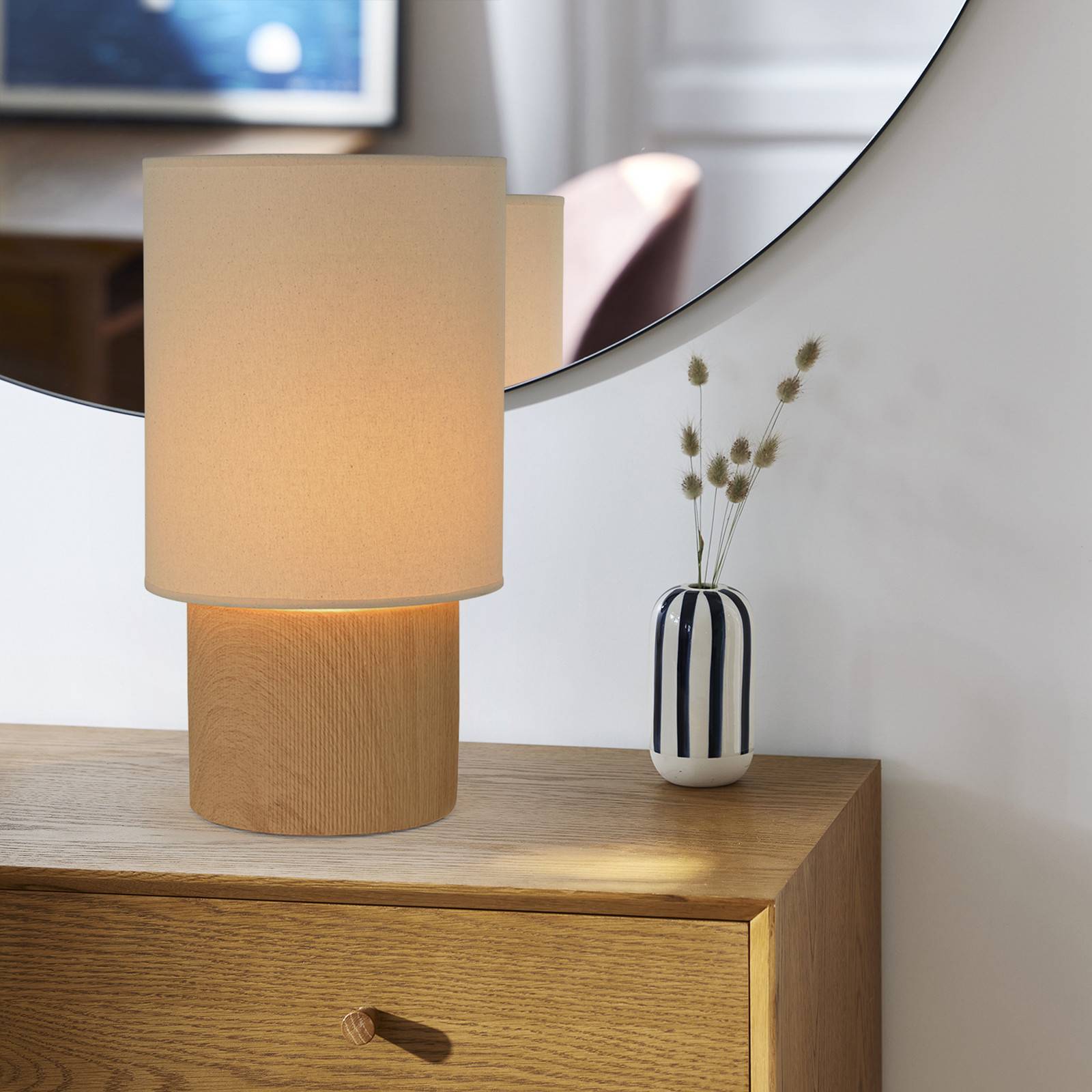 Corep Rhodes Beige Ceramics Table Lamp