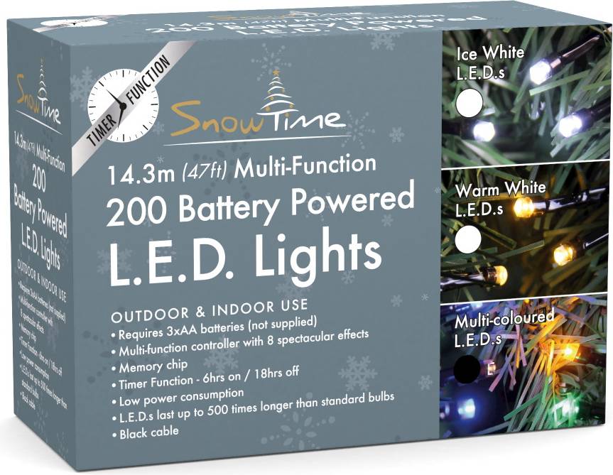 200 Multi-Colour LED Chasing Lights Battery Operated