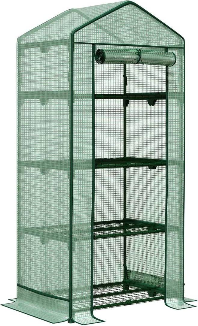 Northio Mini Växthus Rulldörr 4 Hyllor