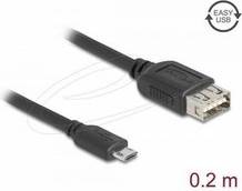 DeLock USB Kabel 20cm Sort