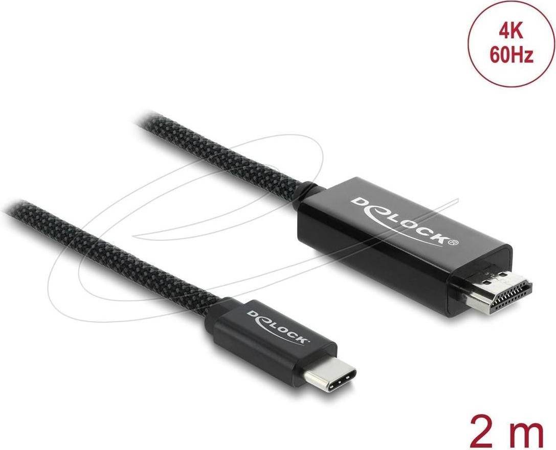 DeLock Videoadapterkabel 2m Sort