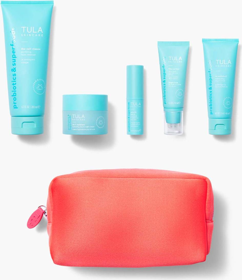 Tula Skincare Bestselling Essentials Routine Cosmos Deep Tinted Primer