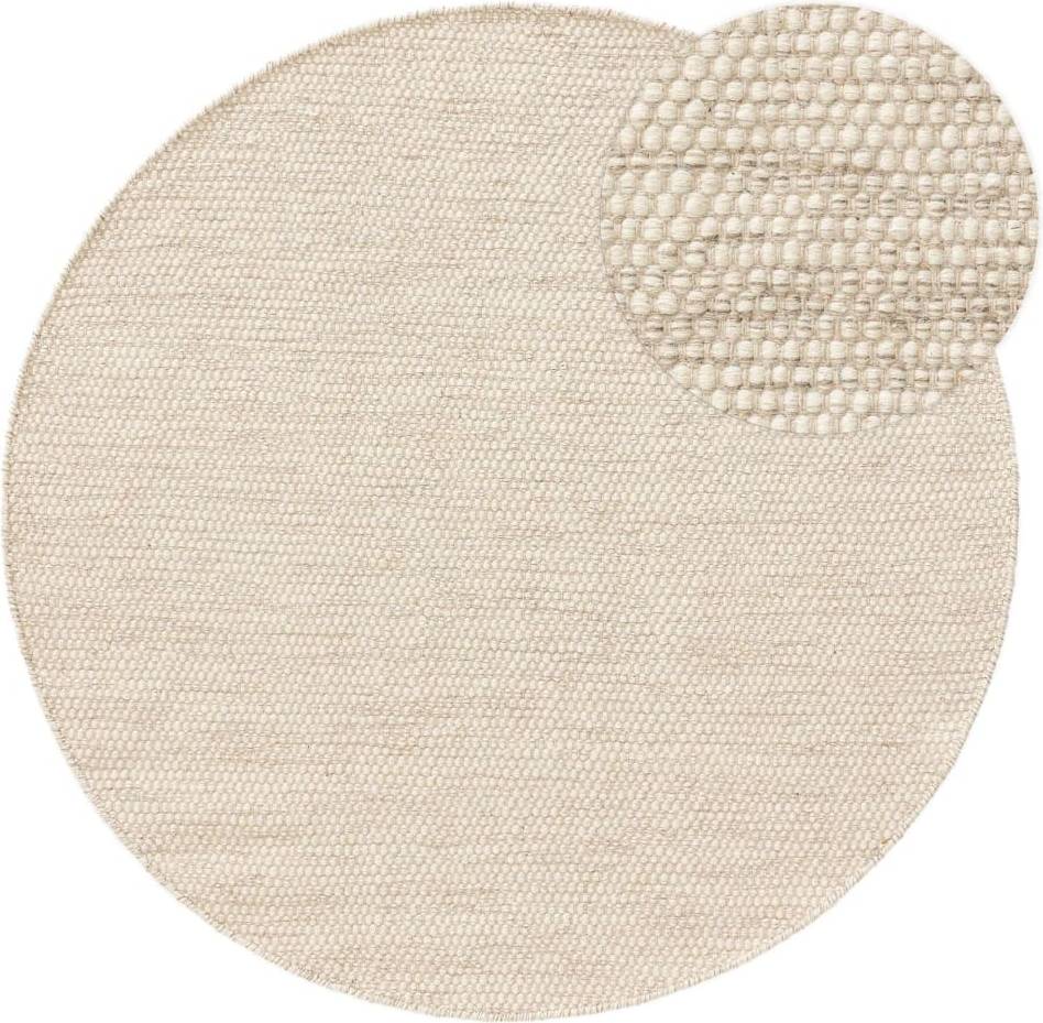 Rocco teppich benuta Pure Wollteppich Rocco Cream 150 cm Rund Beige