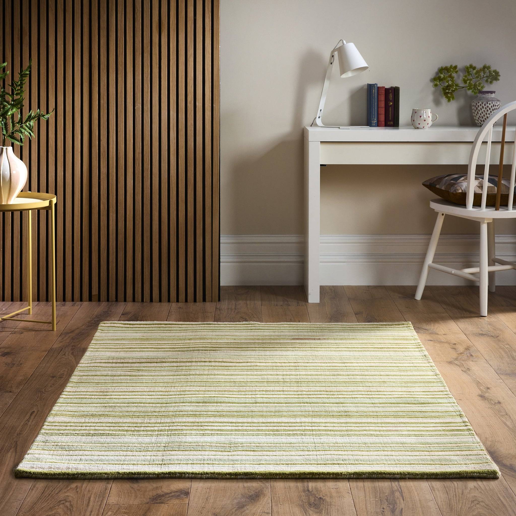 Hug Rug Hand Made Striped Design 160x230 cm Green