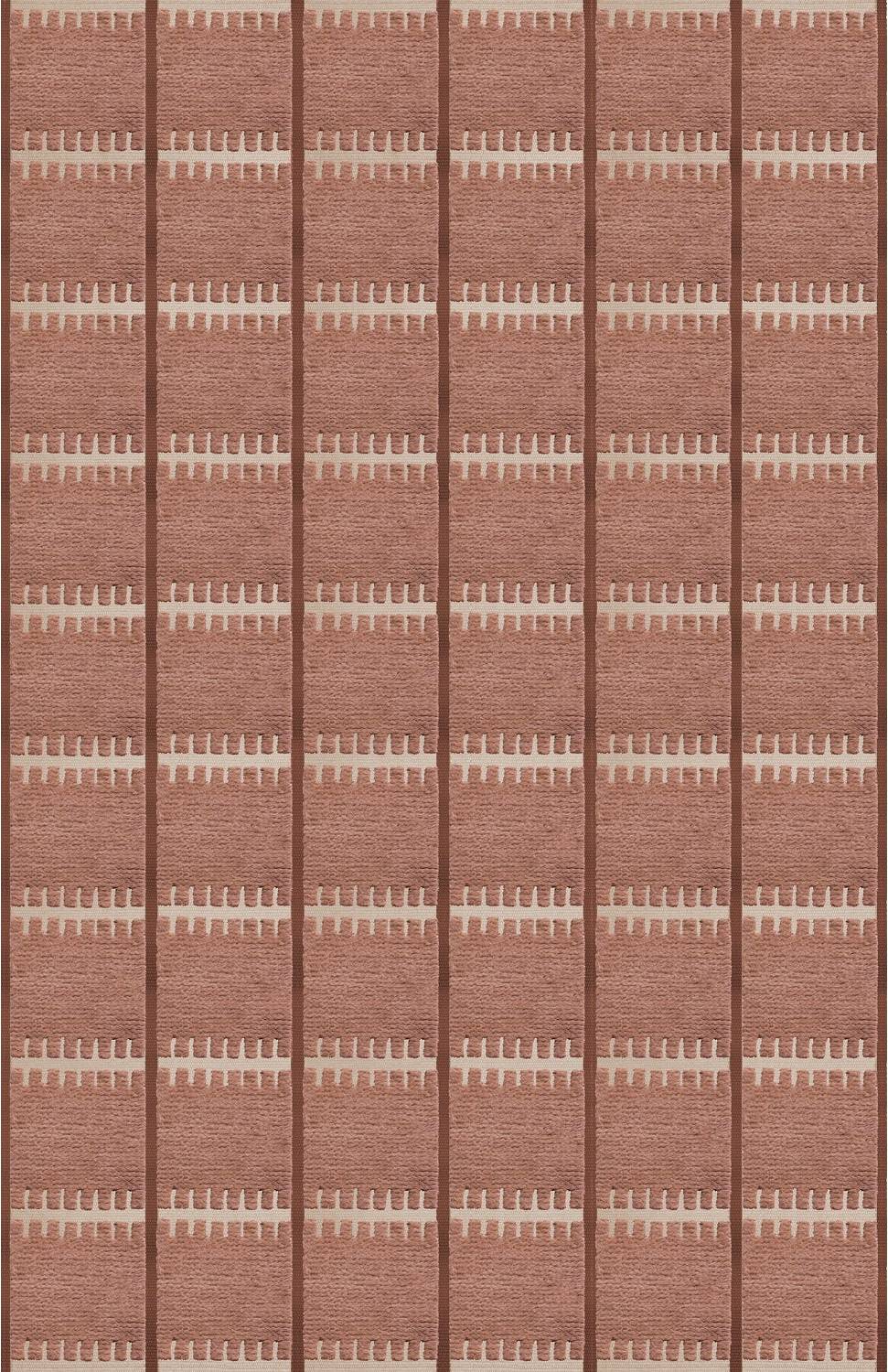 Layered Lilly Rust Rug 140 x 200 cm Red, White